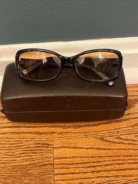 Coach Tortoise Frame Chelsea Sunglasses with Rhinestones